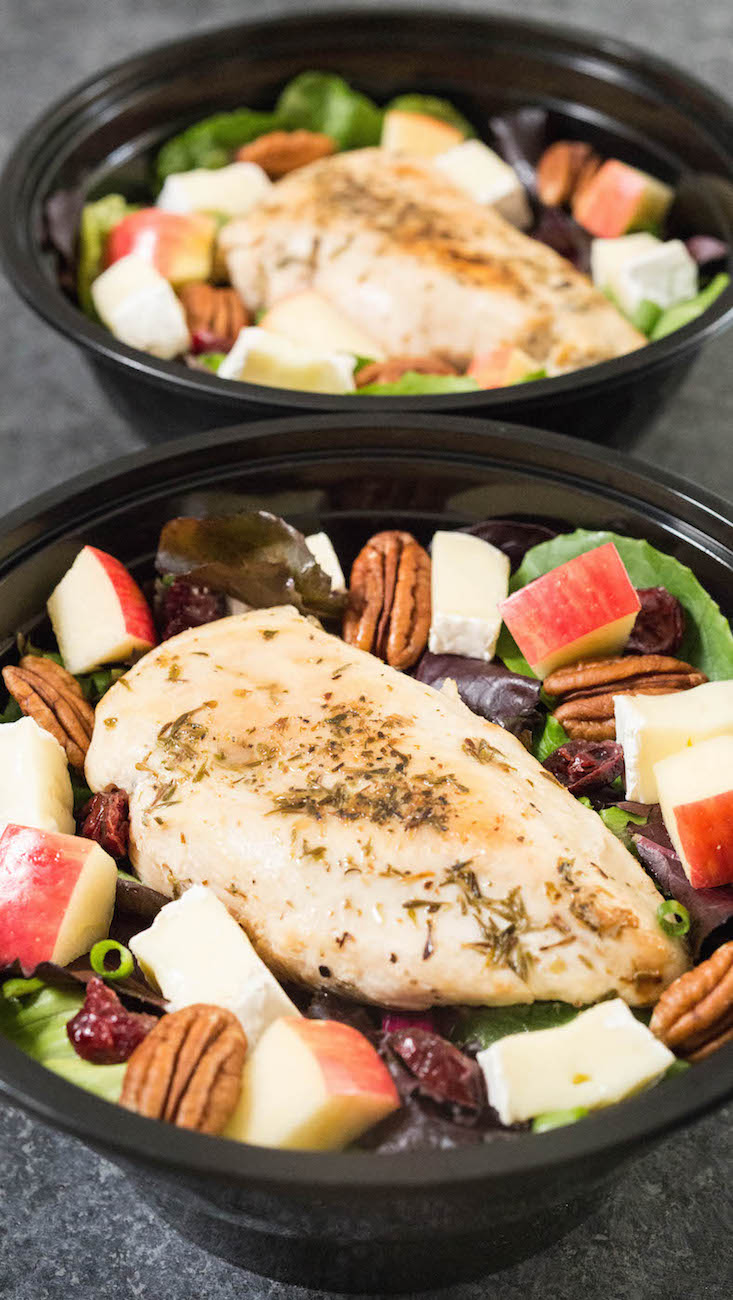 Herbed Chicken Apple Brie Salad - Lunch Meal Prep