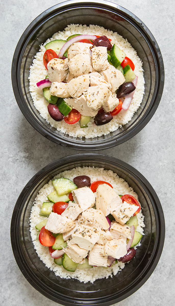 Greek Chicken Salad Meal Prep Bowls