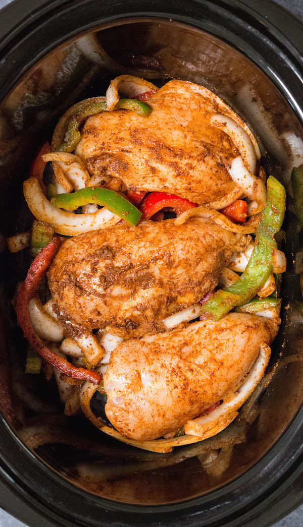 Freezer-to-Crockpot Chicken Fajitas