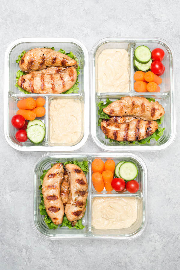 Chicken & Hummus Plate Lunch Meal Prep - Project Meal Plan