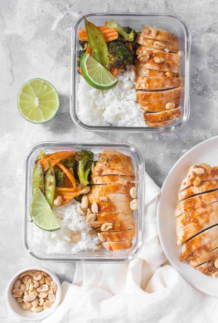 College Meal Prep Recipes - Sheet Pan Peanut Thai Chicken