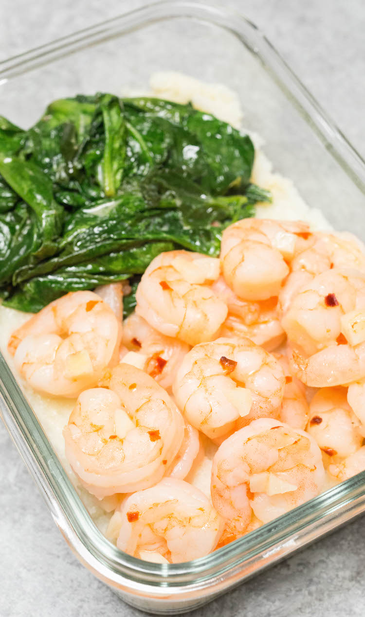 Garlic Lemon Shrimp with Cauliflower Mash Meal Prep