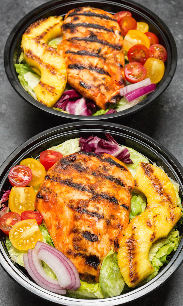 Meal Prep Grilled Lime Chicken and Avocado Salad - Pretty