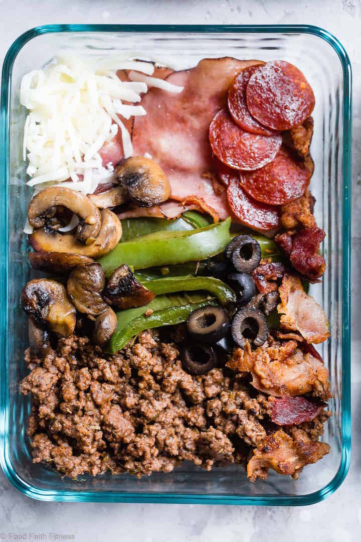 Low Carb Pizza Meal Prep Bowls