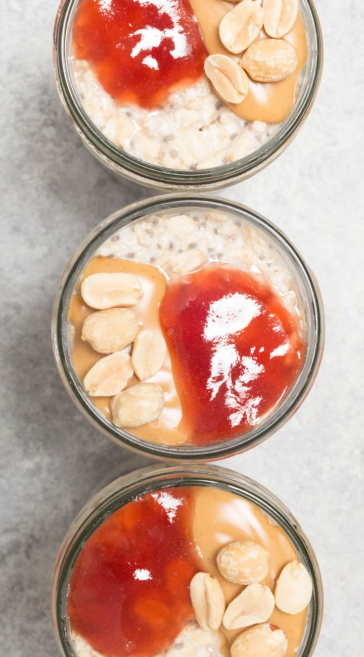 Peanut Butter & Jelly Overnight Oats Recipe