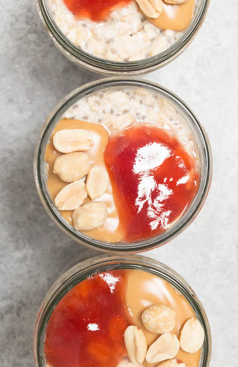 Peanut Butter & Jelly Overnight Oats Recipe
