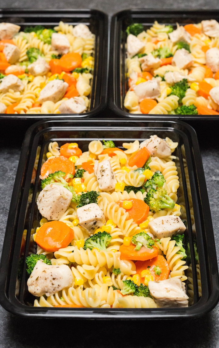 Garlic Chicken & Veggies Pasta Meal Prep Recipe