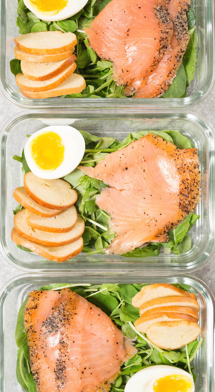 Smoked Salmon Egg Bagel Chips Meal Prep