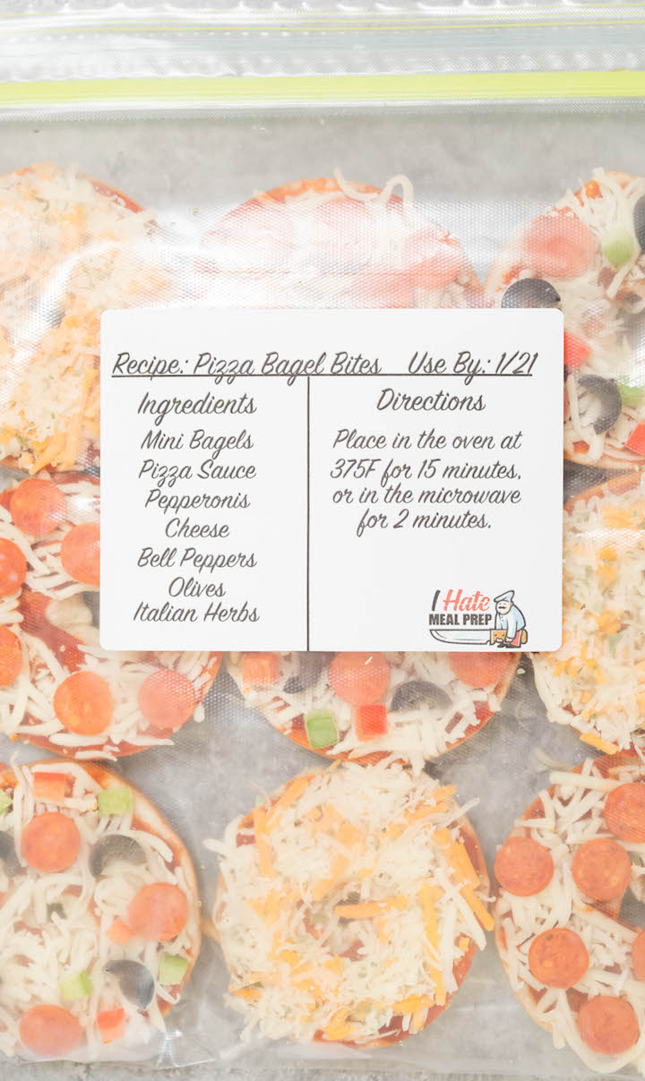 Freezer Meal Prep Bagel Bites Recipe