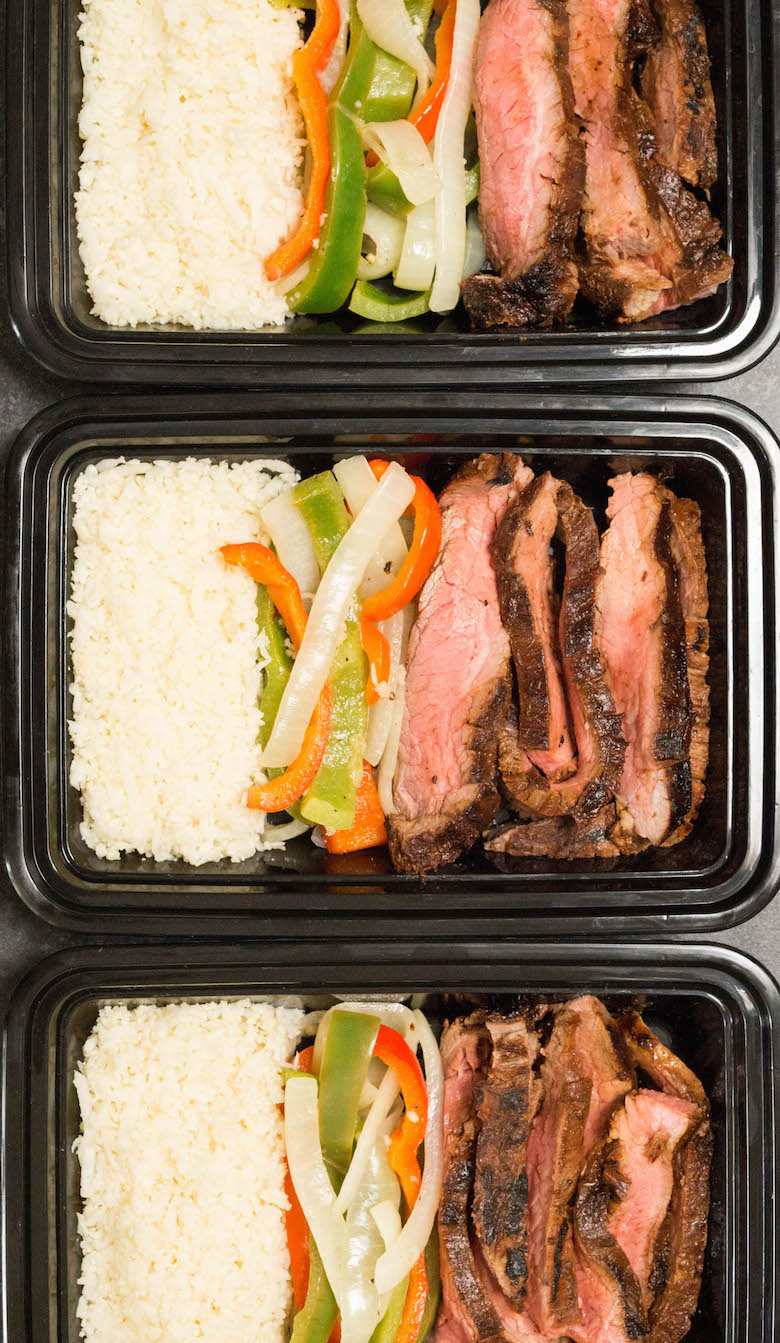 Steak Fajitas Meal Prep Box with Cauliflower Rice