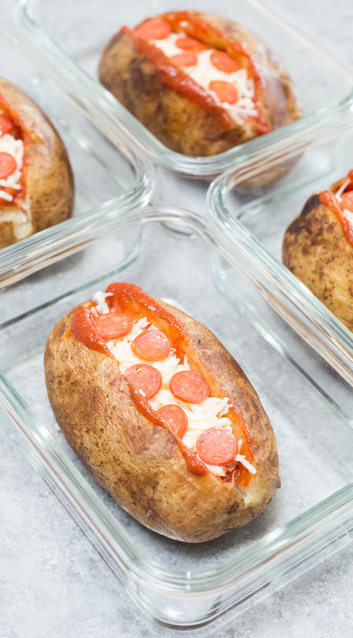 Pepperoni Pizza Baked Potato Meal Prep