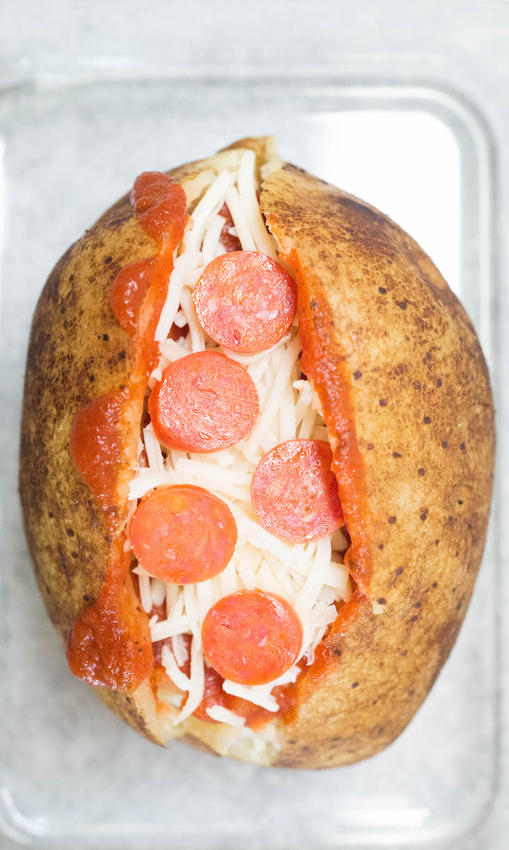 Lunch Meal Prep - Pizza Baked Potatoes